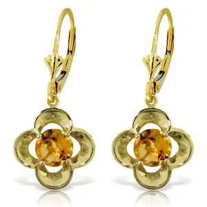 1.1 Carat 14K Solid Yellow Gold Laress Citrine Earrings