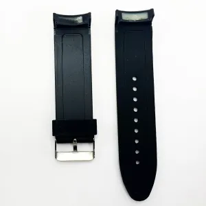 24 MM Special Curve Plain Black Color Silicone Quick Release Regular Size Watch Strap Steel HR