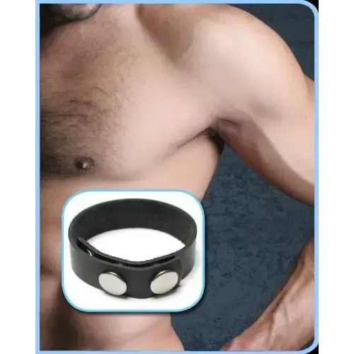 Premium Triple Snap Leather Cock Ring - Adjustable Comfort for Enhanced Pleasure