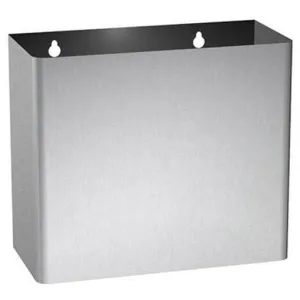 ASI 0827 Commercial Restroom Waste Receptacle, 2 Gallon, Surface-Mounted, 10-1/2" W x 9" H, 4-3/4" D, Stainless Steel