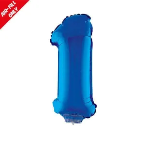 Balloon on Stick - 16" Blue Number 1