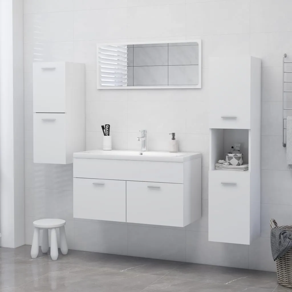 Bathroom Cabinet White 30x30x80 cm Engineered Wood