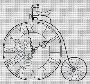 Bicycle with Watch - PDF Free Cross Stitch Pattern