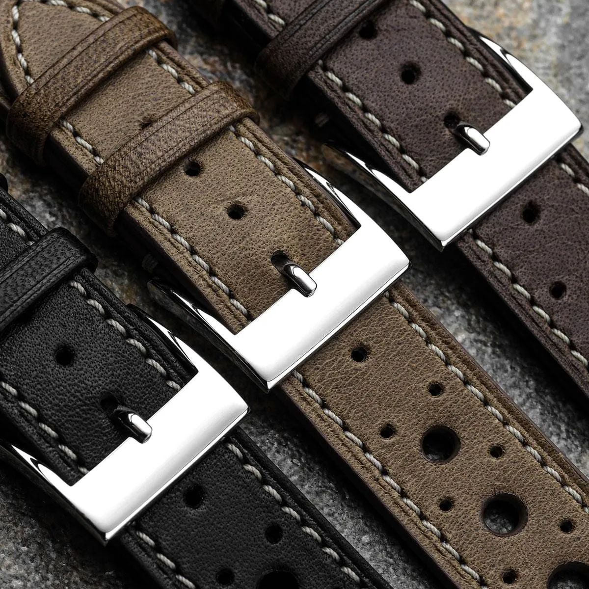 Boutsen Cavallo Racing Handmade Leather Watch Strap - Dark Chocolate Brown