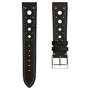 Boutsen Cavallo Racing Handmade Leather Watch Strap - Dark Chocolate Brown