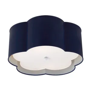 Bryce Medium Flush Mount in French Navy & White