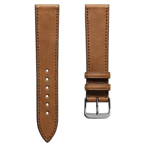 Camden Hand-Stitched Genuine Leather Watch Strap - Cognac