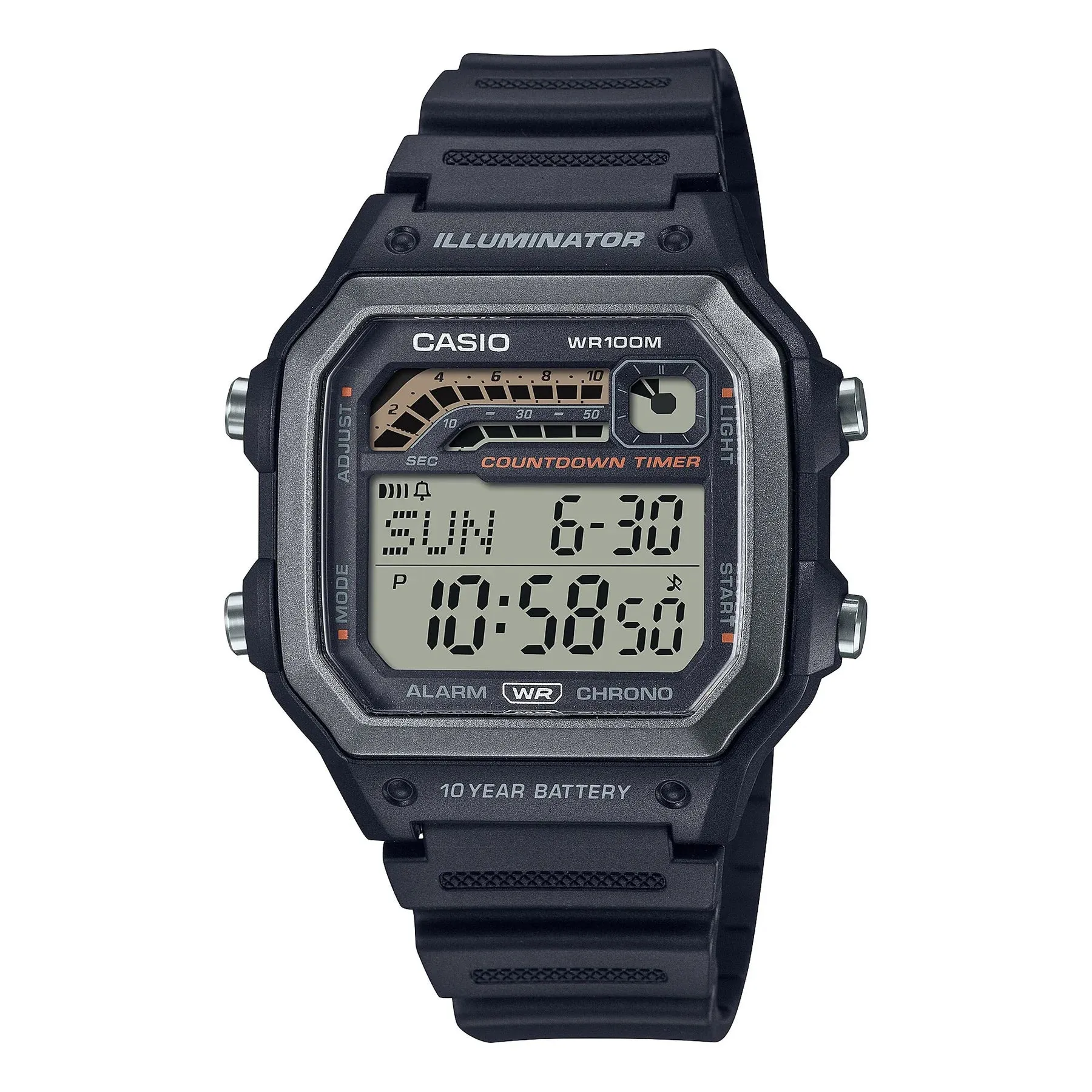 Casio Digital 10YR Battery Watch Unisex WS1600H-1A