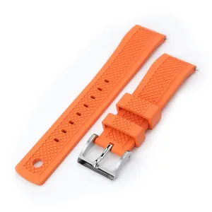 Crisscross Orange FKM Quick Release Rubber Strap, 20mm or 22mm