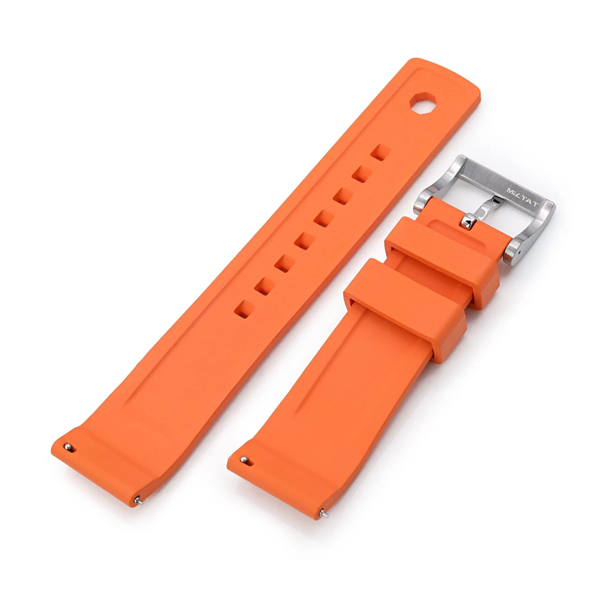 Crisscross Orange FKM Quick Release Rubber Strap, 20mm or 22mm