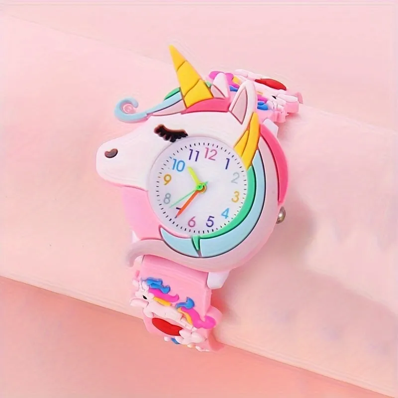 Cute Unicorn Quartz Watch Stylish Silicone Wristwatch for Kids