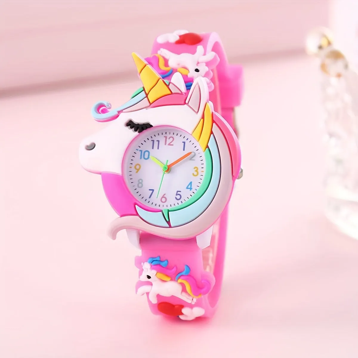 Cute Unicorn Quartz Watch Stylish Silicone Wristwatch for Kids