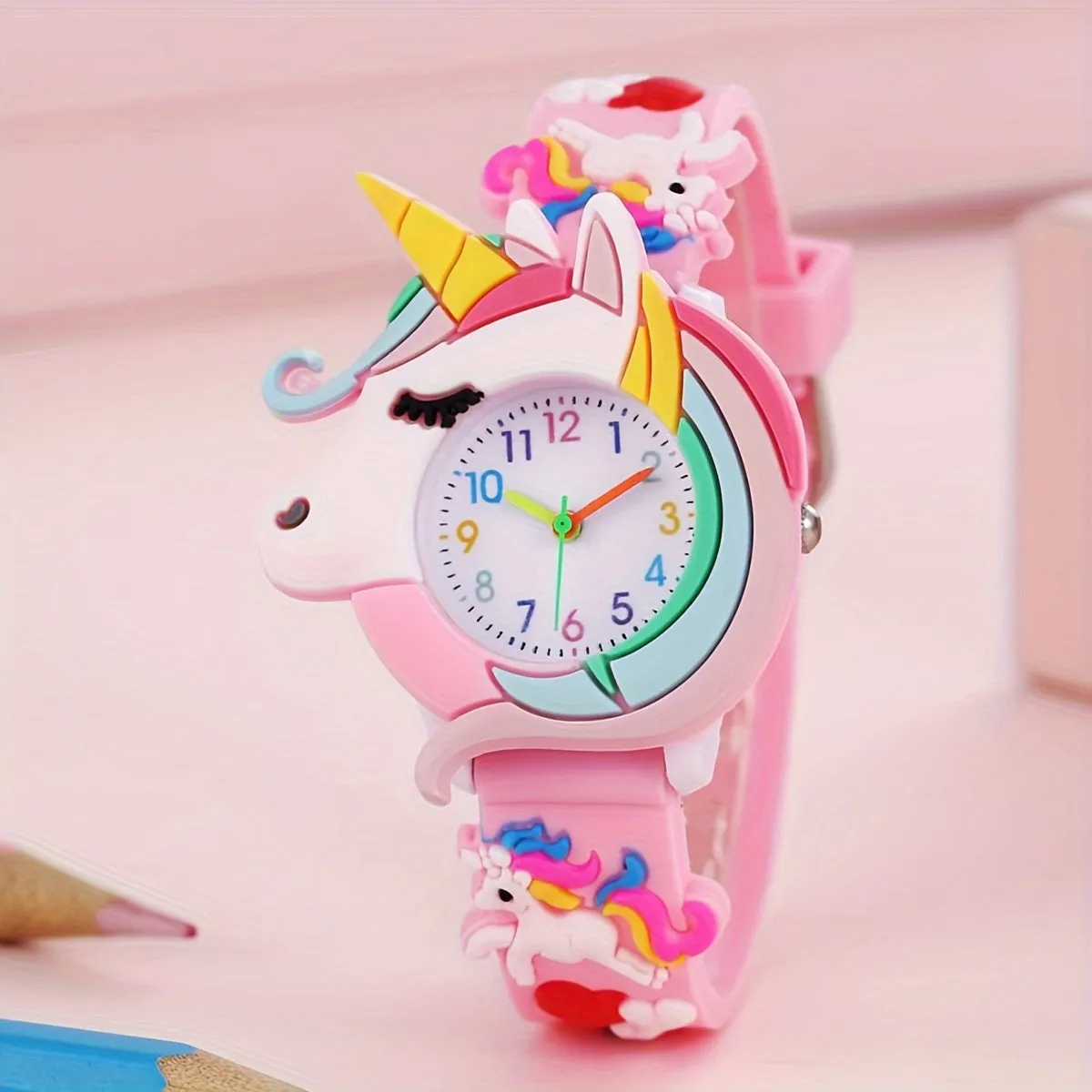 Cute Unicorn Quartz Watch Stylish Silicone Wristwatch for Kids