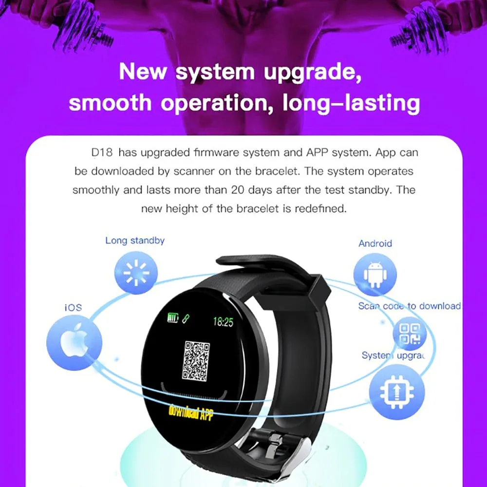 D18 Smart Fitness Watch with *** 1 x FREE STRAP ***