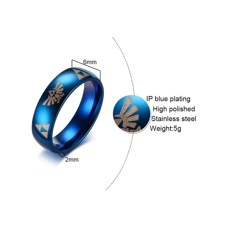 Deep Polished Legend of Zelda Steel Ring