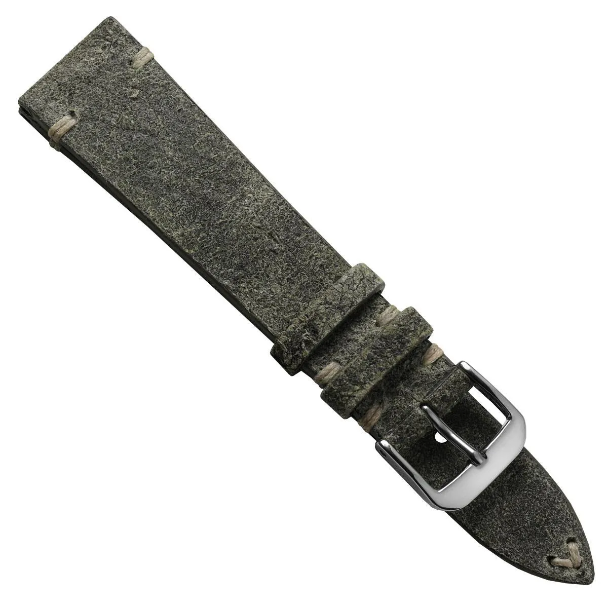 Dexter Cracked Finish Leather Watch Strap - Matte Forest Green