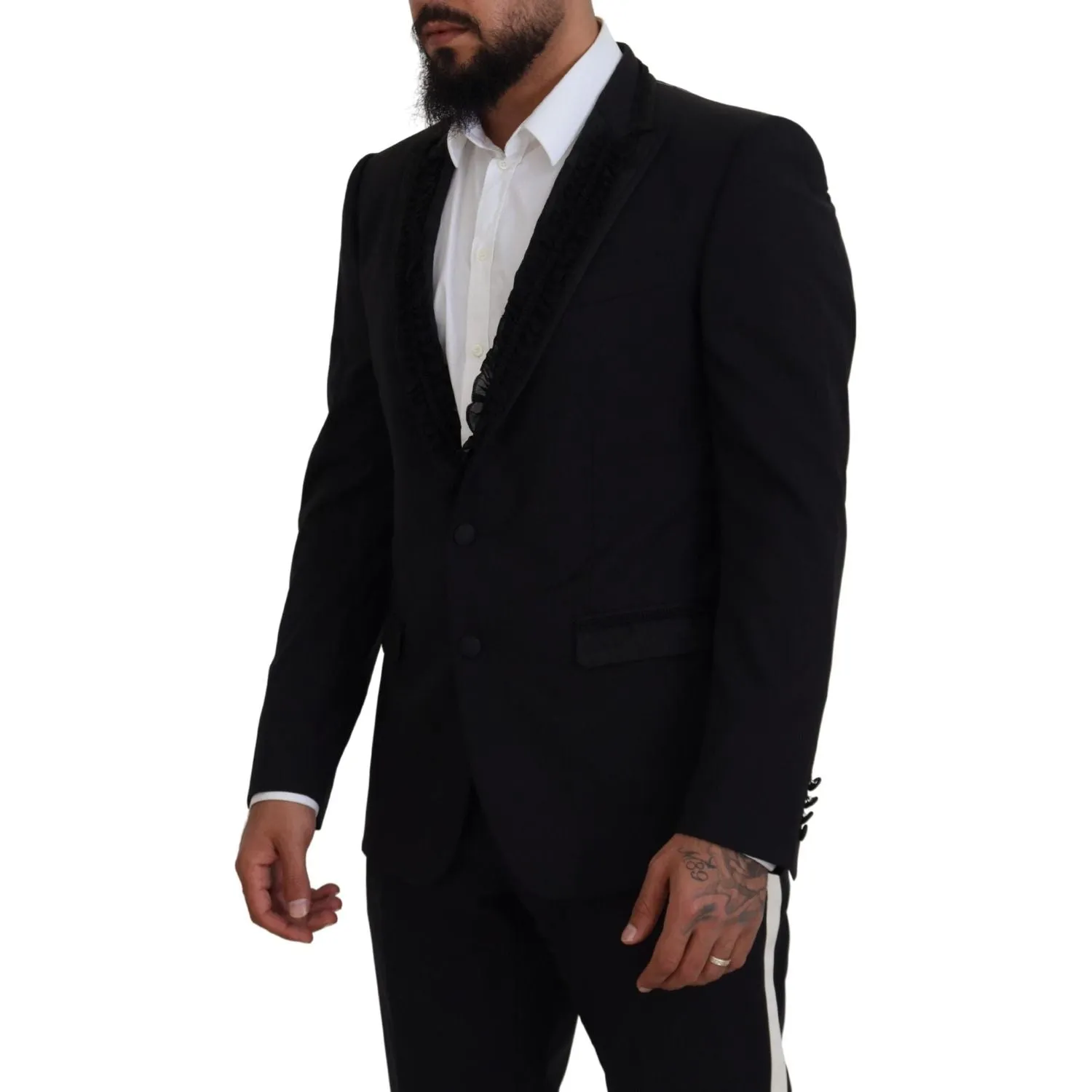 Dolce & Gabbana Elegant Black Silk-Lined Evening Blazer