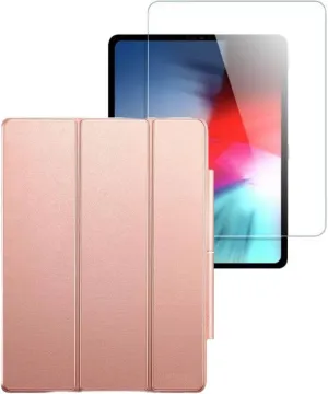 ESR Rose Gold Folio Case with Tempered Glass Screen Protector - iPad Pro 12.9" (4th, 5th, and 6th Generation)