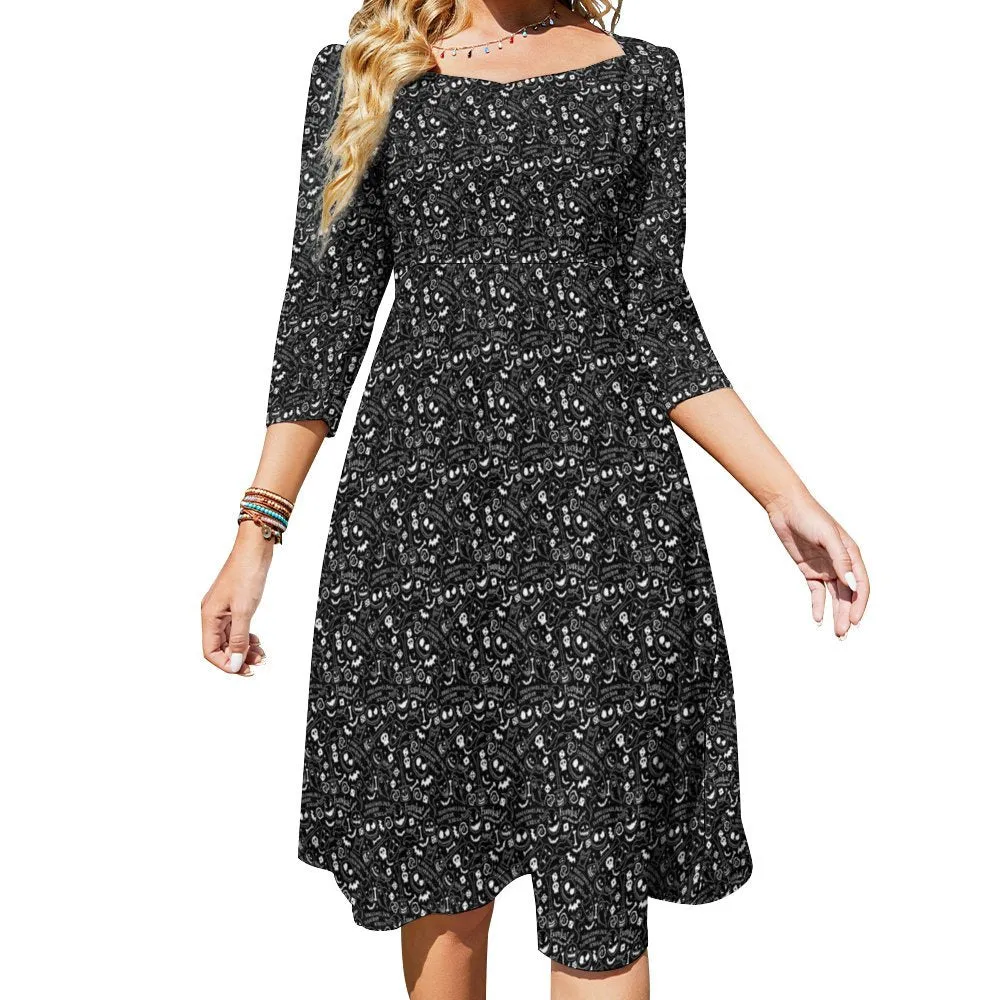 Everybody Scream Women's Sweetheart Dress Flare Dress