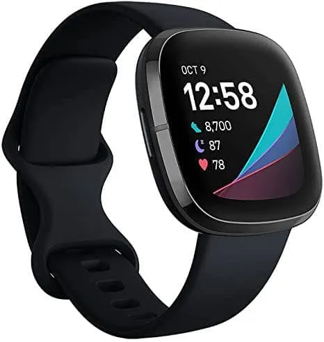 Fitbit Sense, Advanced Smartwatch with Tools for Heart Health, Stress Management & Skin Temperature Trends, Carbon/Graphite Stainless Steel