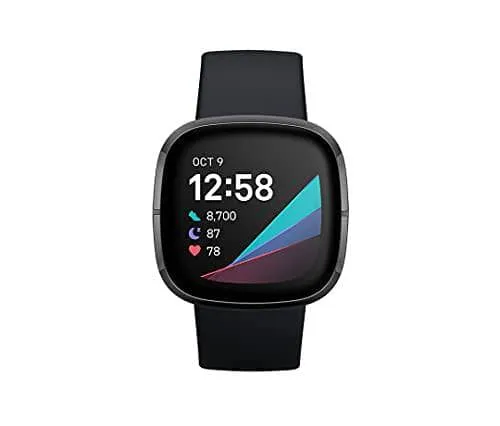 Fitbit Sense, Advanced Smartwatch with Tools for Heart Health, Stress Management & Skin Temperature Trends, Carbon/Graphite Stainless Steel