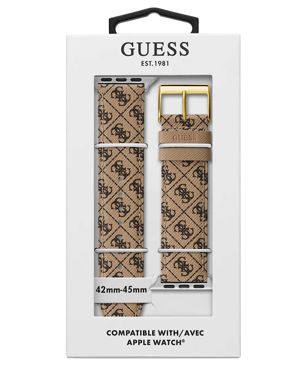 GUESS Logo Leather Band for Apple 42-44 mm Watch