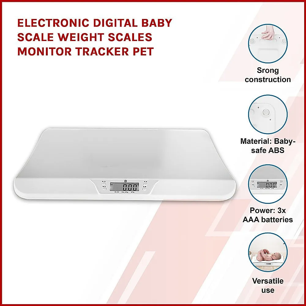 High-Precision Digital Baby Pet Scale, 20kg Capacity, White