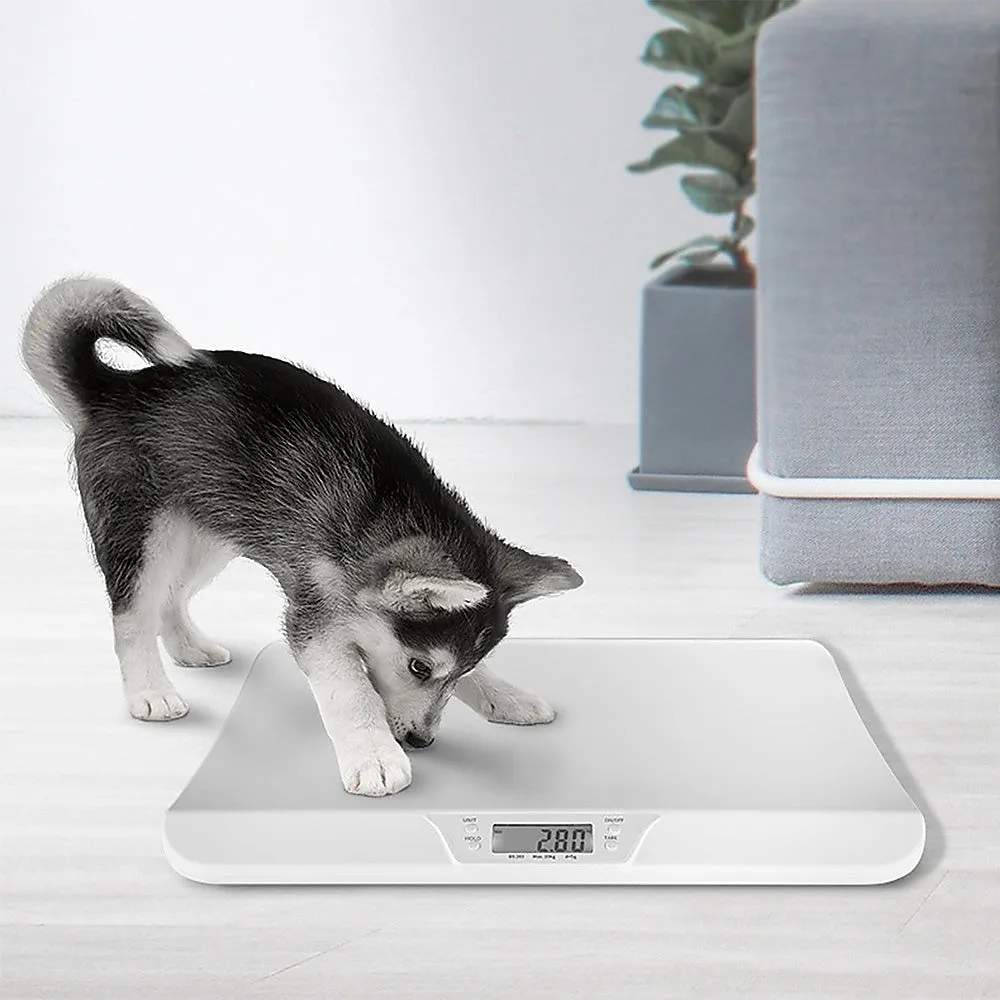 High-Precision Digital Baby Pet Scale, 20kg Capacity, White