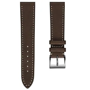 Leuven Cavallo Flat Handmade Horse Leather Watch Strap - Cacao