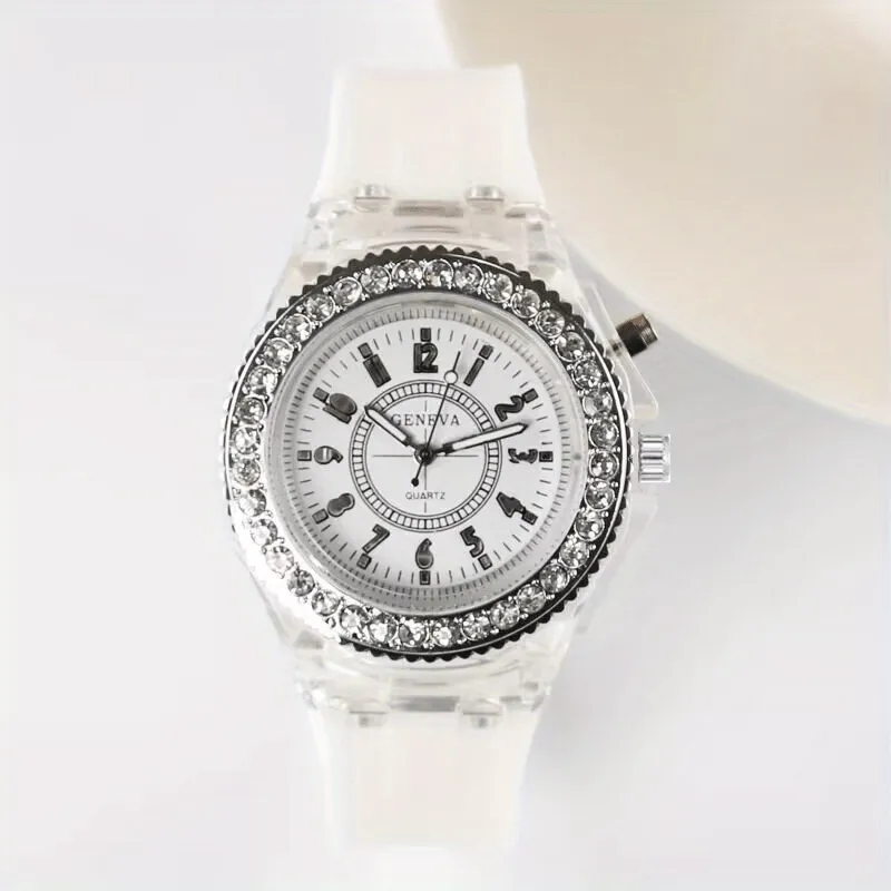 Luminous Quartz Ladies Watch Stylish Sporty and Transparent