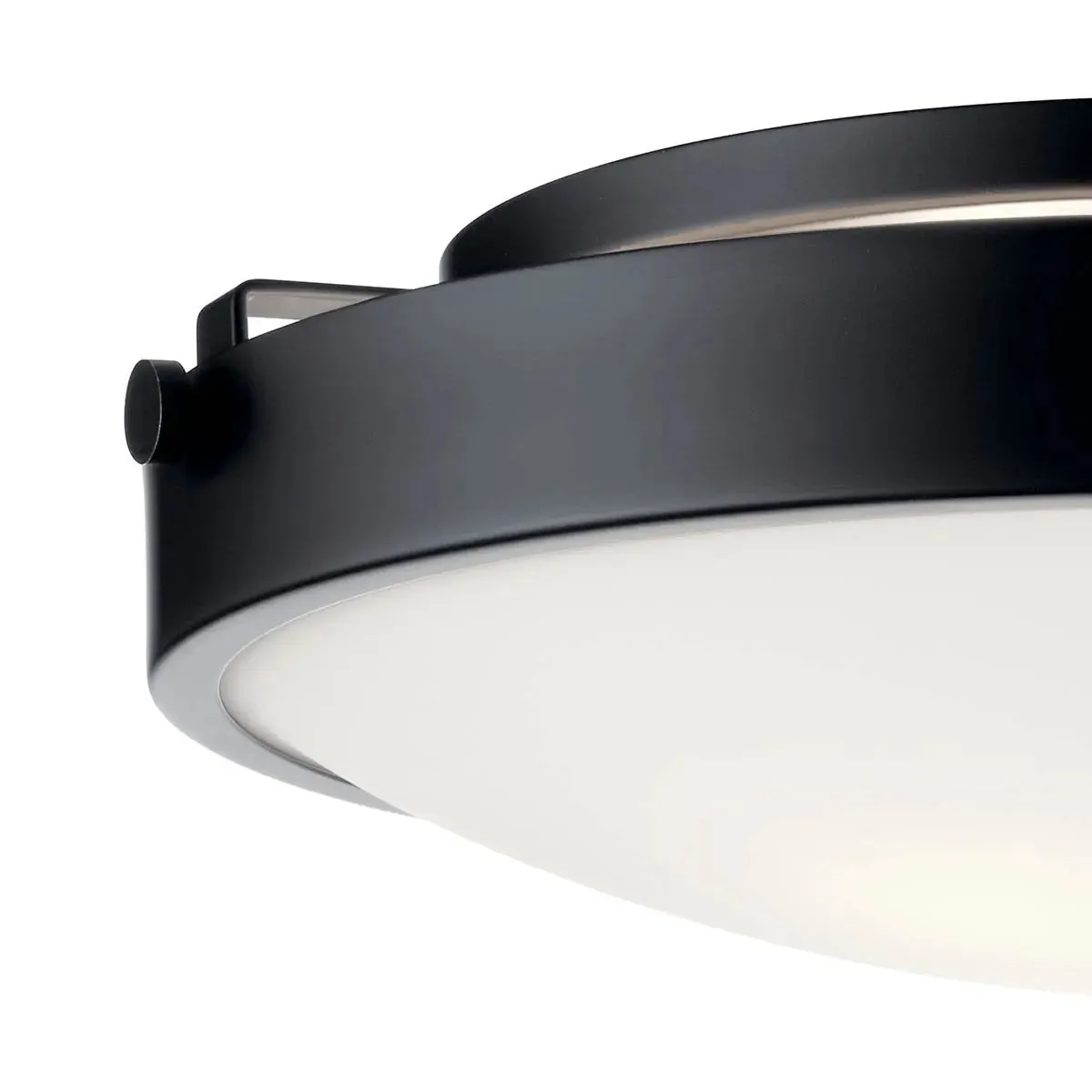 Lytham 17" 3-Light Flush Mount Light with Clear Satin Etched Glass, Black Finish