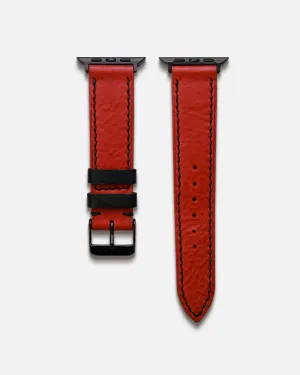 Milano Red Apple Watch Strap with Black Details