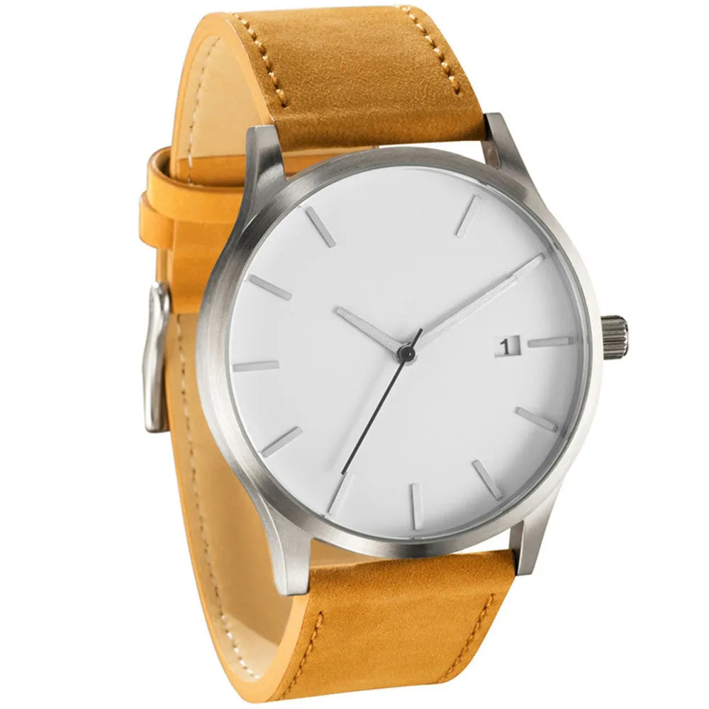 Minimalist Connotation Leather Men  Wristwatch