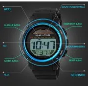 NEW Cam's Multifunction Sports Watch 50M Water Resistance Digital LED Backlight Wrist Watch (All Black Only In Stock Now!!)