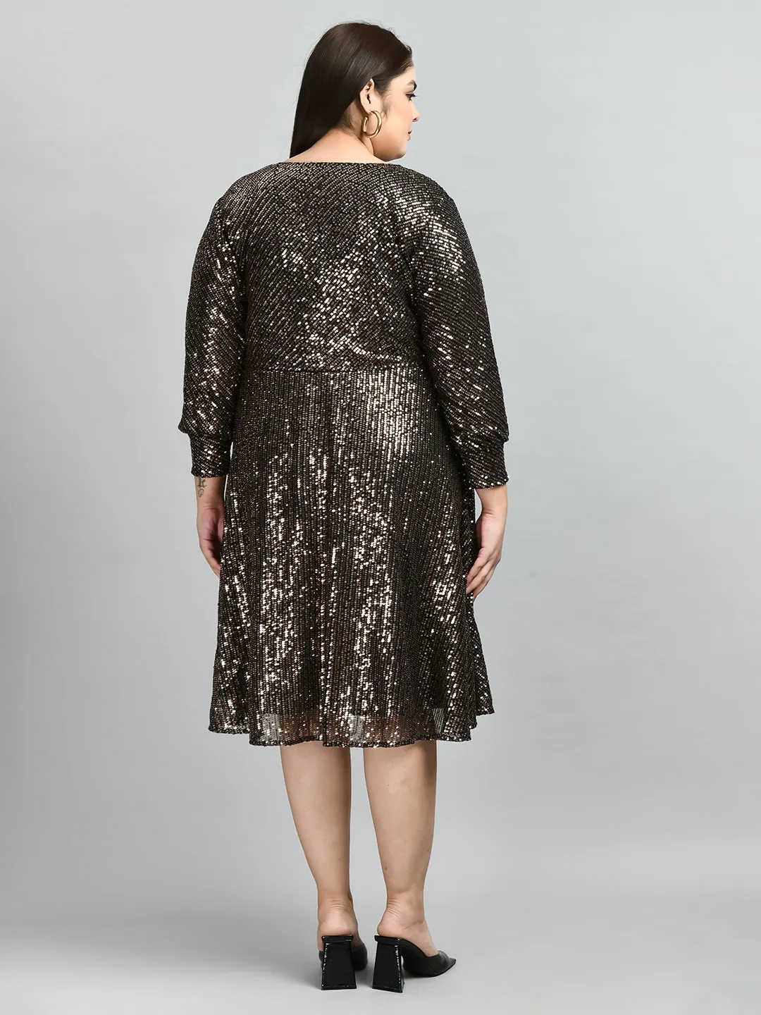 Plus Size Plus Size Black Sequin Dress