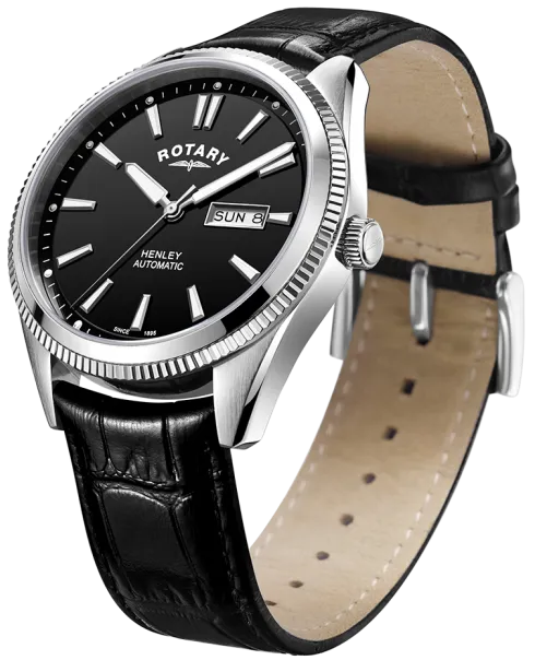 ROT Watch Henley White Serrated Bezel Mens