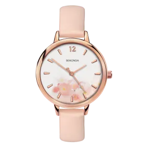 Sekonda Editions Women's Light Pink Strap Watch