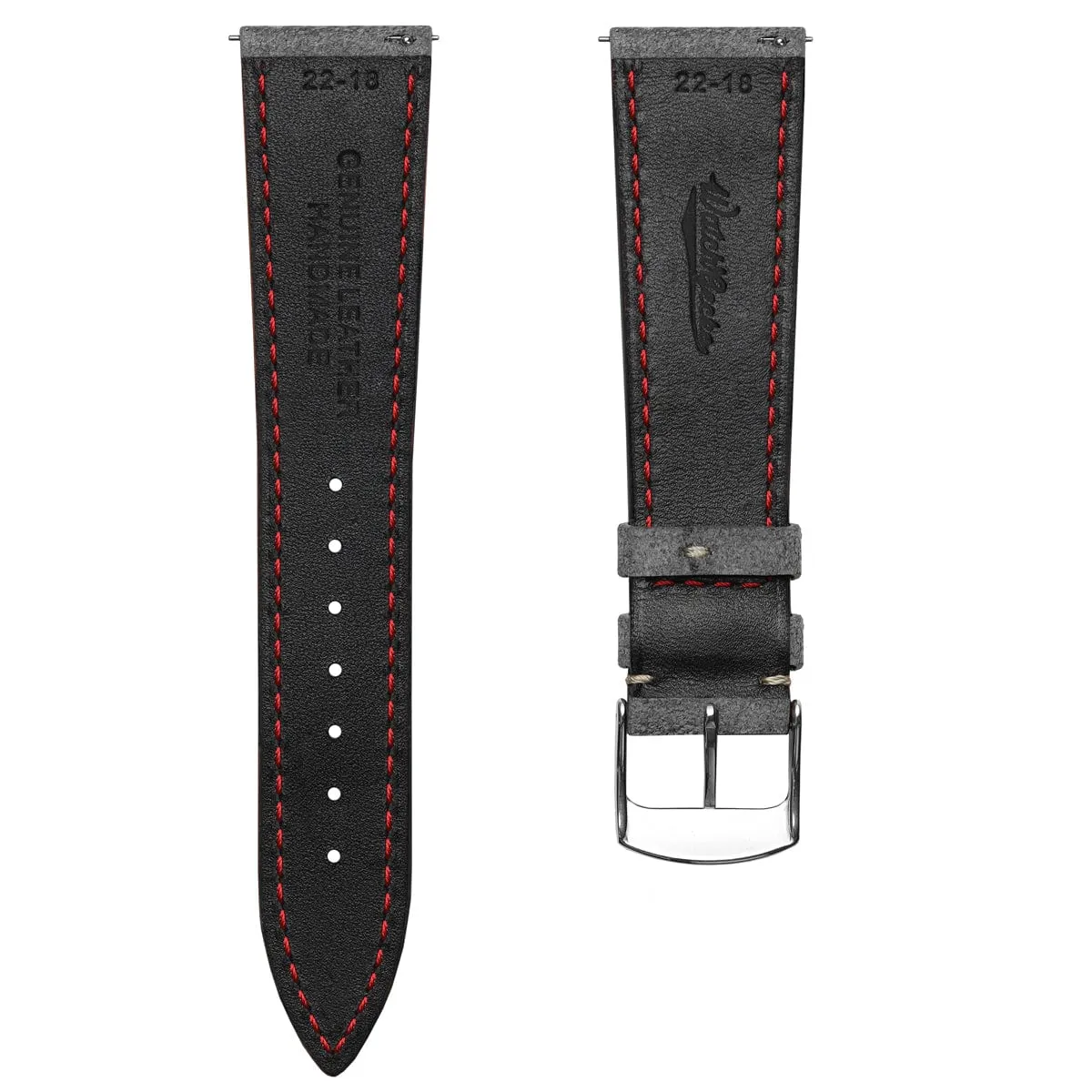 Stanton Conceria Opera Suede Padded Watch Strap - Light Grey