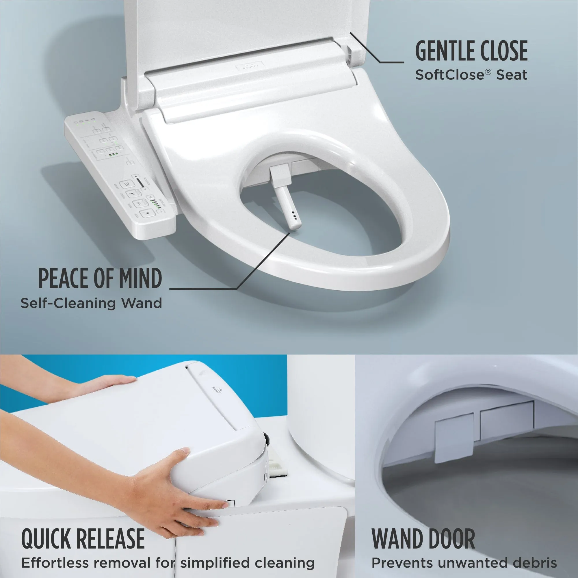 TOTO SW3023#01 WASHLET KC2 Electronic Bidet Toilet Seat with Heated Seat and SoftClose Lid, Round, Cotton White