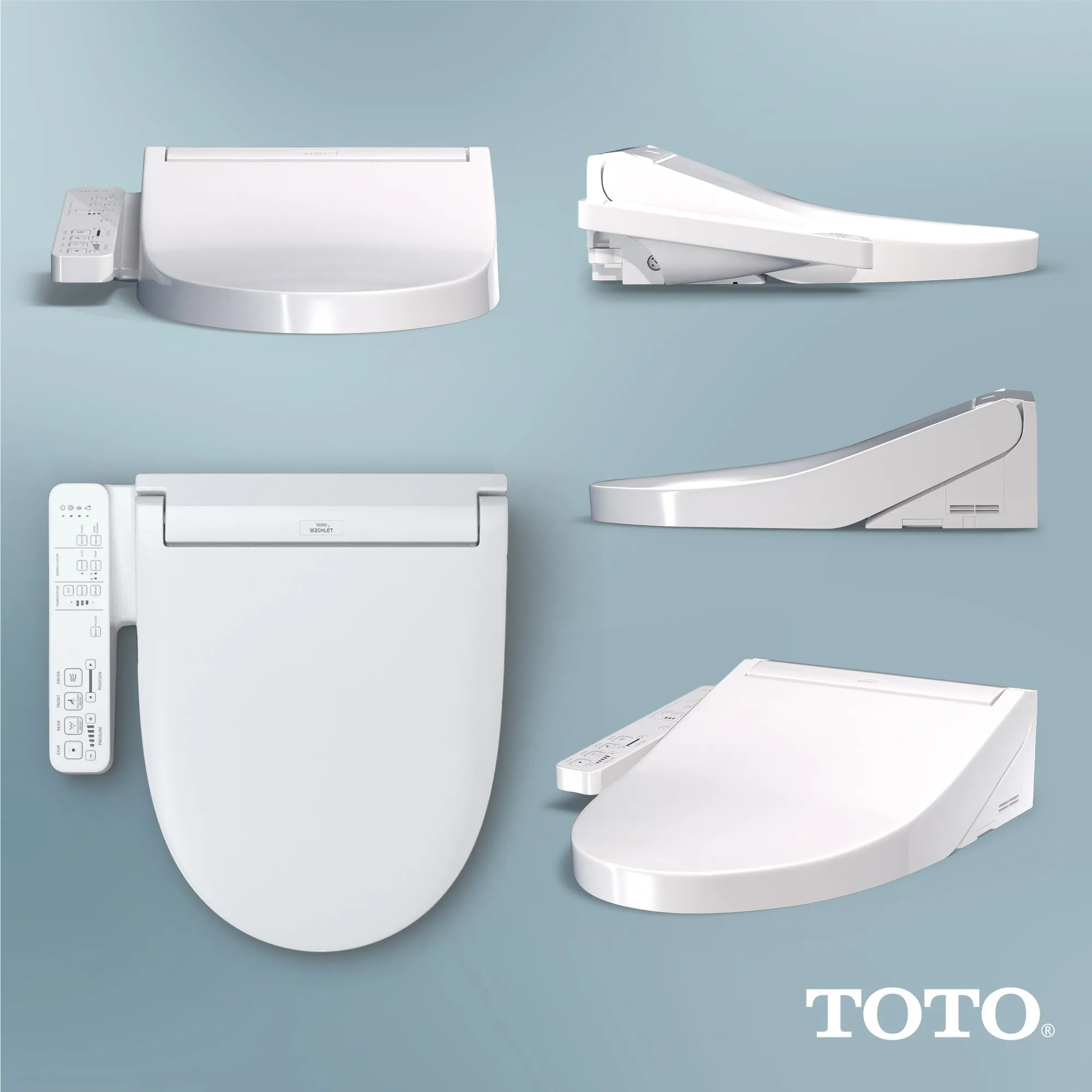 TOTO SW3023#01 WASHLET KC2 Electronic Bidet Toilet Seat with Heated Seat and SoftClose Lid, Round, Cotton White