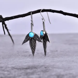 Trio Leaf- Turquoise Dangles