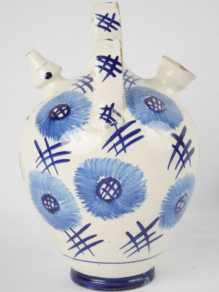 Vintage hand painted blue & white pitcher