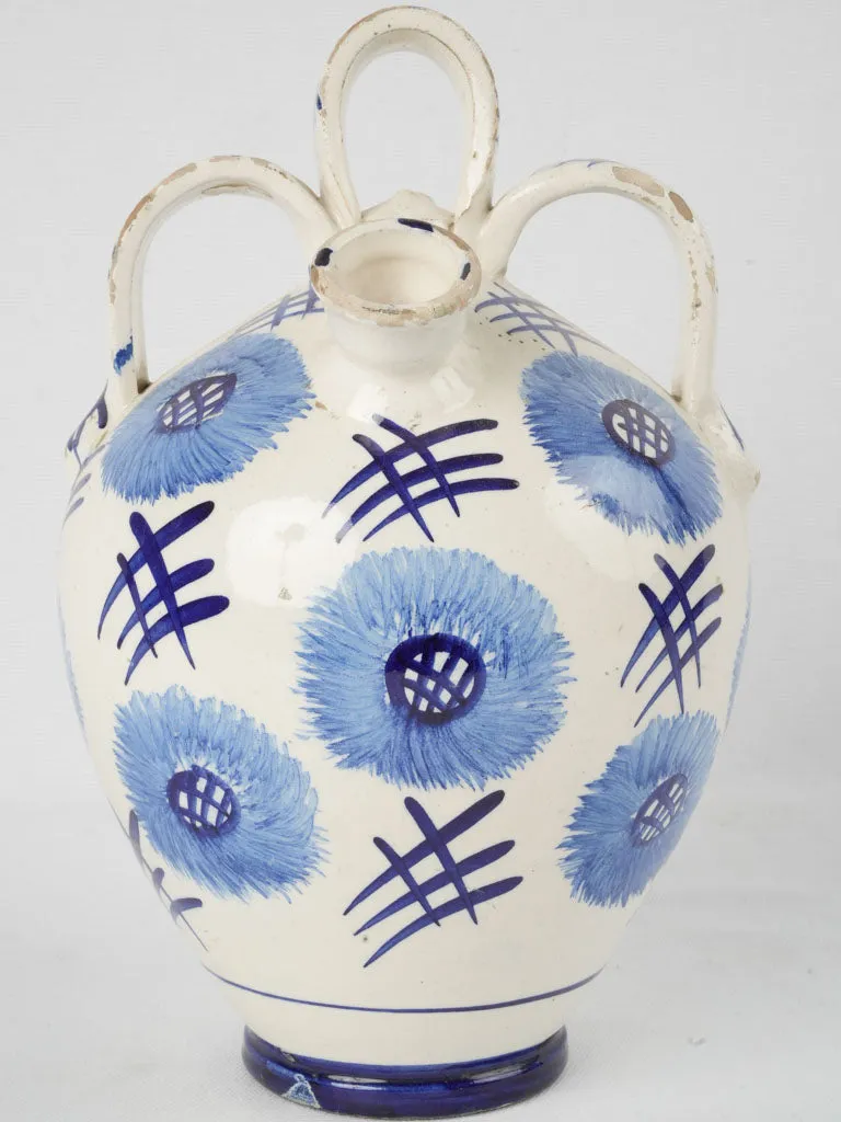 Vintage hand painted blue & white pitcher