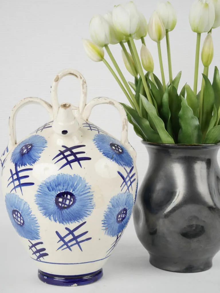 Vintage hand painted blue & white pitcher