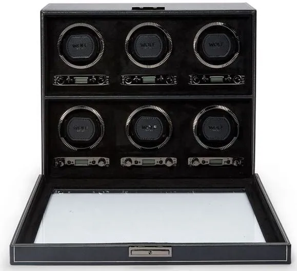 WOF Watch Winder British Racing Black 6pc